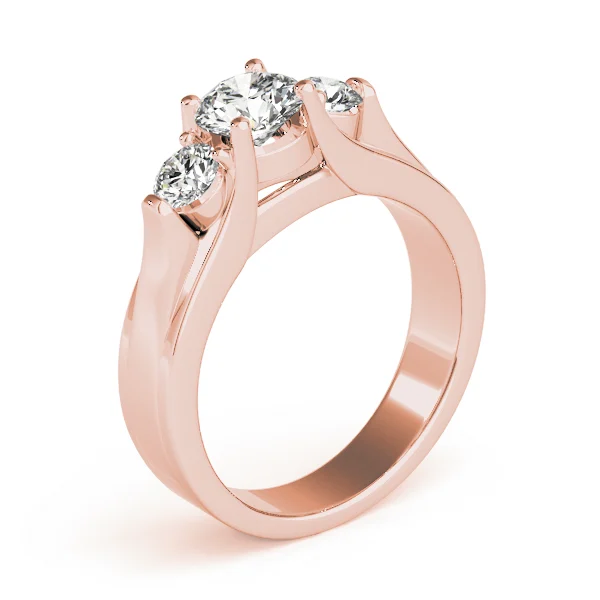 3-Stone Round Trellis Engagement Rings - Image 12