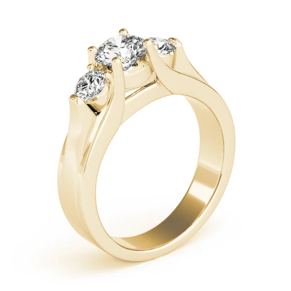 3-Stone Round Trellis Engagement Rings - Image 8