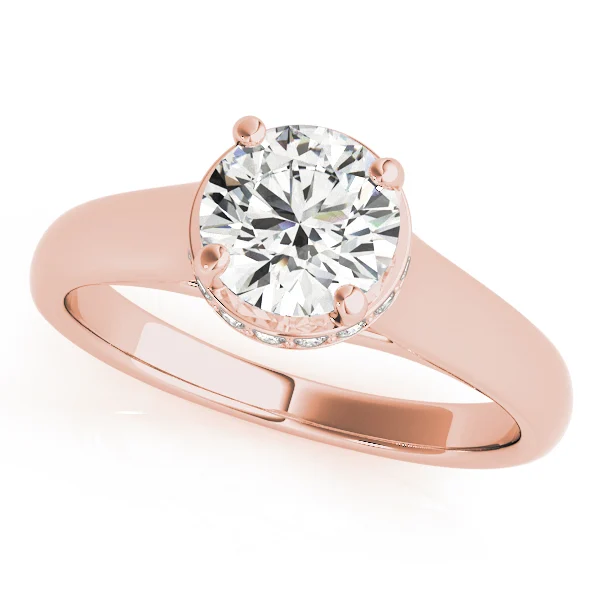 Solitaire Hidden Halo Trellis Engagement Ring - Image 9