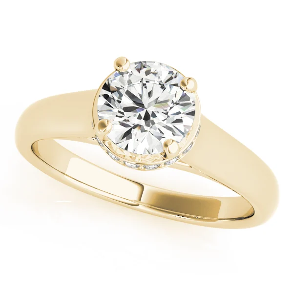 Solitaire Hidden Halo Trellis Engagement Ring - Image 5