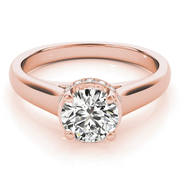 Solitaire Hidden Halo Trellis Engagement Ring - Image 11