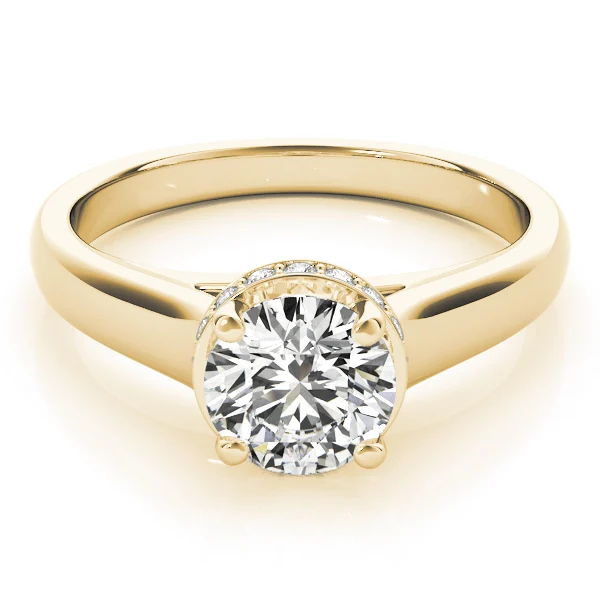 Solitaire Hidden Halo Trellis Engagement Ring - Image 7