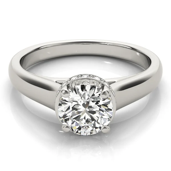 Solitaire Hidden Halo Trellis Engagement Ring - Image 3