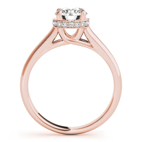 Solitaire Hidden Halo Trellis Engagement Ring - Image 10