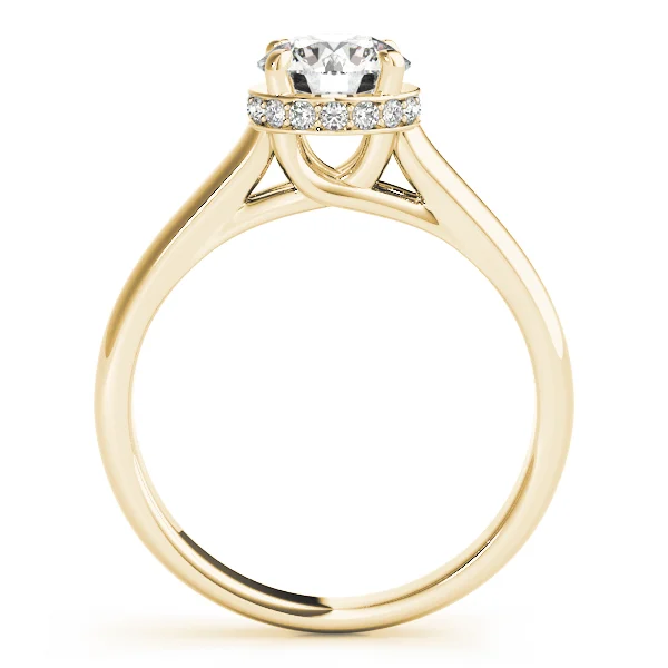 Solitaire Hidden Halo Trellis Engagement Ring - Image 6