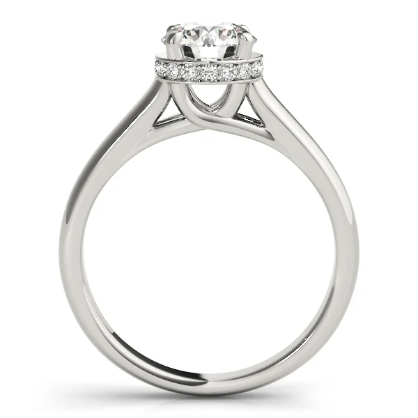 Solitaire Hidden Halo Trellis Engagement Ring - Image 2