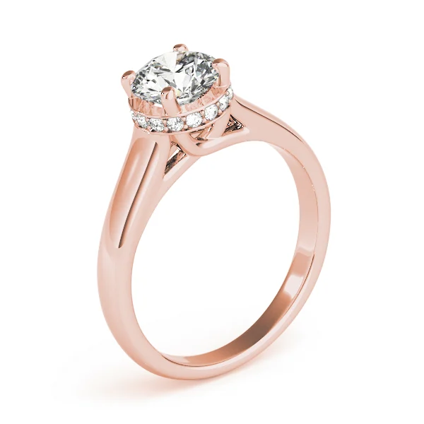 Solitaire Hidden Halo Trellis Engagement Ring - Image 12