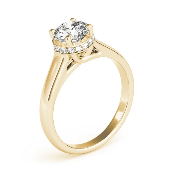 Solitaire Hidden Halo Trellis Engagement Ring - Image 8