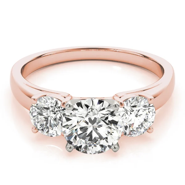 3-Stone Round Trellis Engagement Ring - Image 11