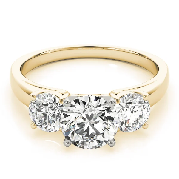 3-Stone Round Trellis Engagement Ring - Image 7