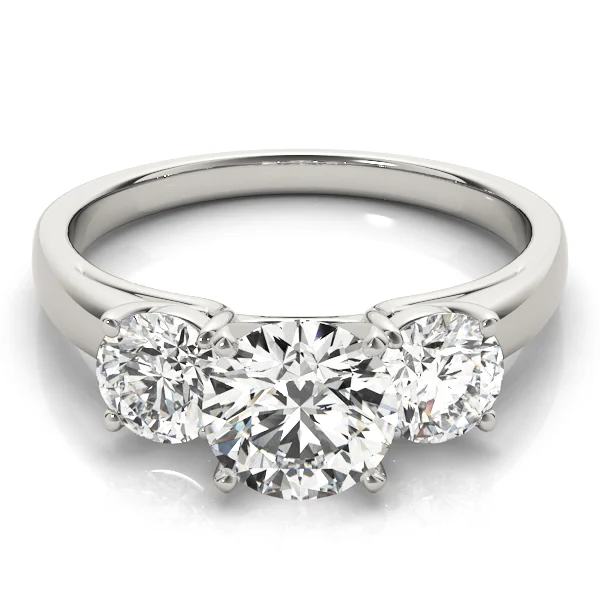 3-Stone Round Trellis Engagement Ring - Image 3