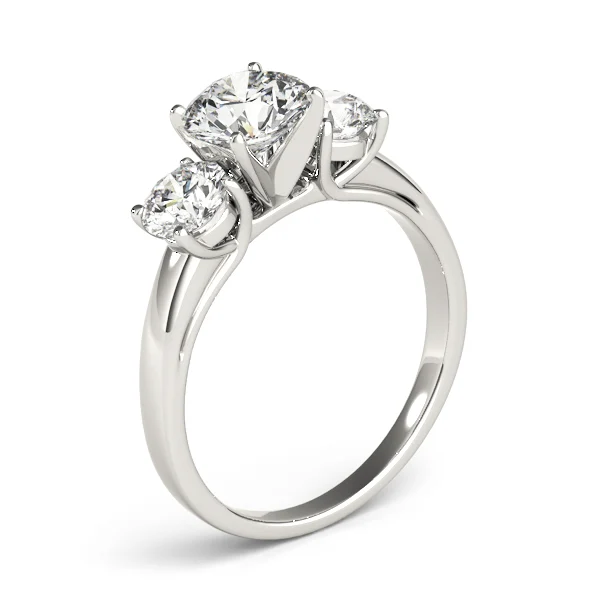 3-Stone Round Trellis Engagement Ring - Image 4