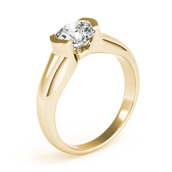 Round Half Bezel Solitaire Engagement Ring - Image 8
