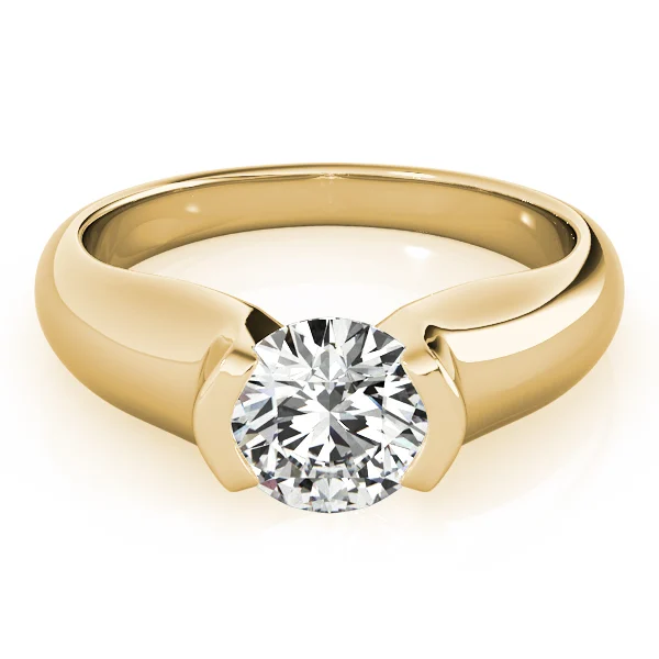 Round Half Bezel Solitaire Engagement Ring - Image 7