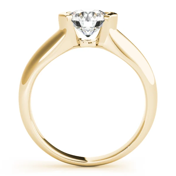 Round Half Bezel Solitaire Engagement Ring - Image 6