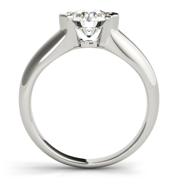 Round Half Bezel Solitaire Engagement Ring - Image 2