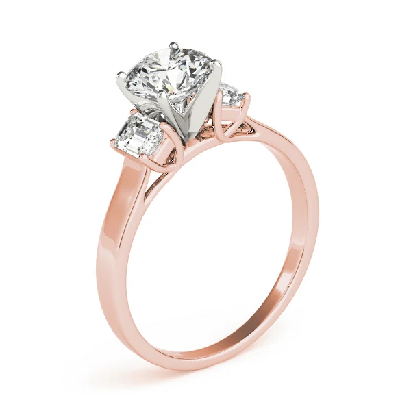3-Stone Round & Emerald Engagement Ring - Image 12