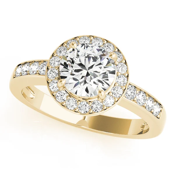 Single Row Halo Bezel Set Engagement Ring - Image 6