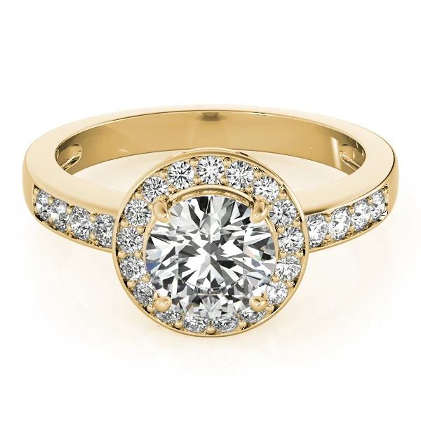 Single Row Halo Bezel Set Engagement Ring - Image 10