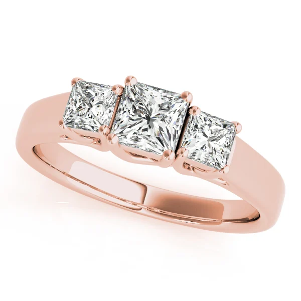 3-Stone Princess Cut Trellis Engagement Ring - Image 9