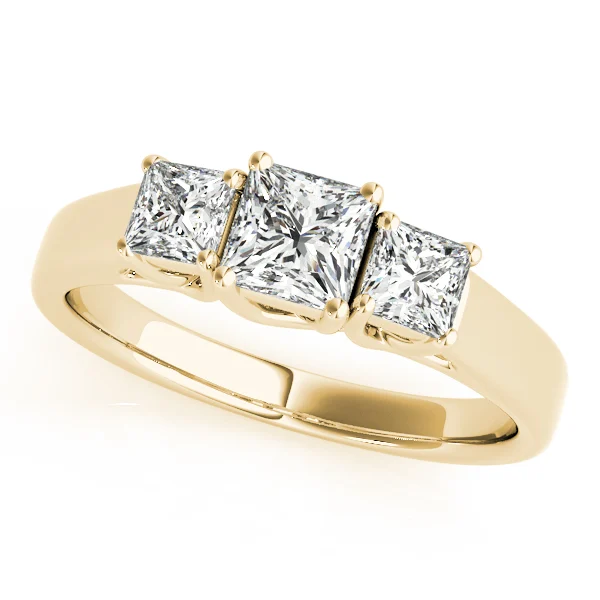 3-Stone Princess Cut Trellis Engagement Ring - Image 5