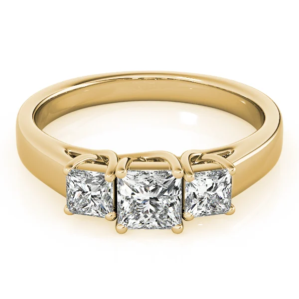 3-Stone Princess Cut Trellis Engagement Ring - Image 7
