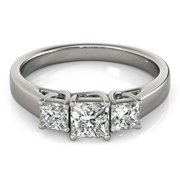 3-Stone Princess Cut Trellis Engagement Ring - Image 3