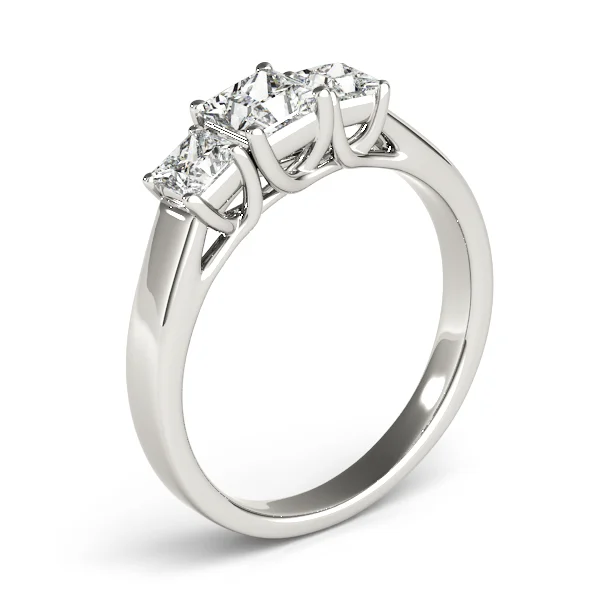 3-Stone Princess Cut Trellis Engagement Ring - Image 4
