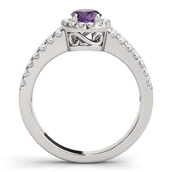 Double Row Split Shank Halo Oval Engagement Ring - Image 13