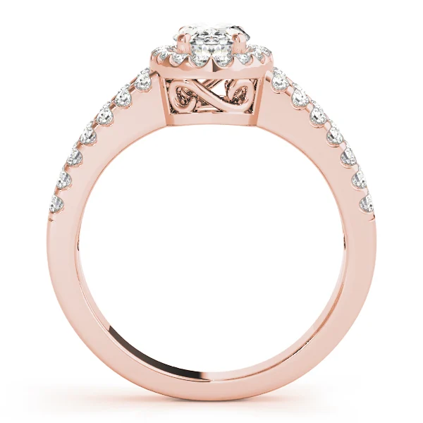 Double Row Split Shank Halo Oval Engagement Ring - Image 9