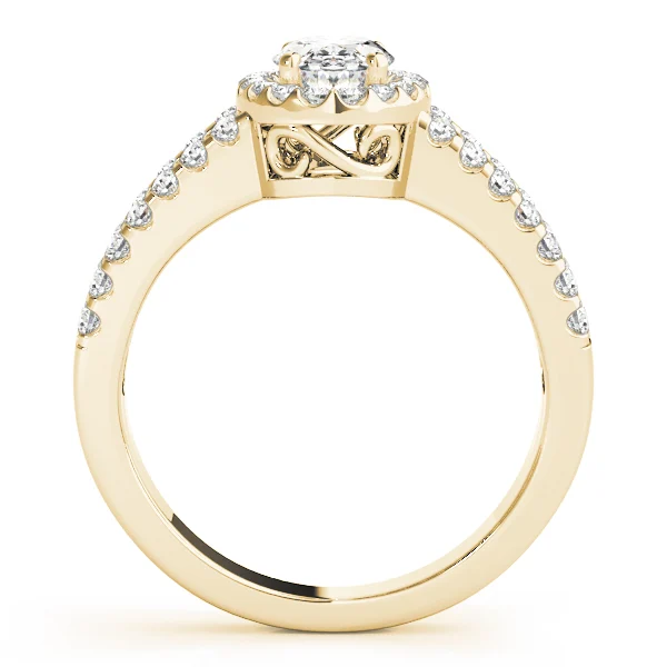 Double Row Split Shank Halo Oval Engagement Ring - Image 6