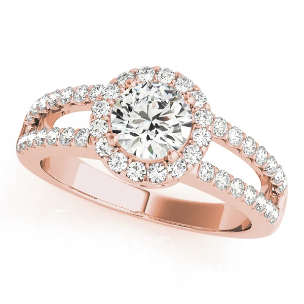 Double Row Split Shank Halo Engagement Ring - Image 7