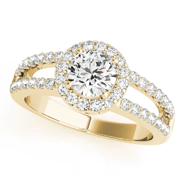 Double Row Split Shank Halo Engagement Ring - Image 4