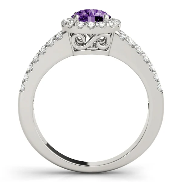 Double Row Split Shank Halo Engagement Ring - Image 11