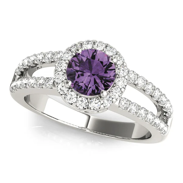 Double Row Split Shank Halo Engagement Ring - Image 10
