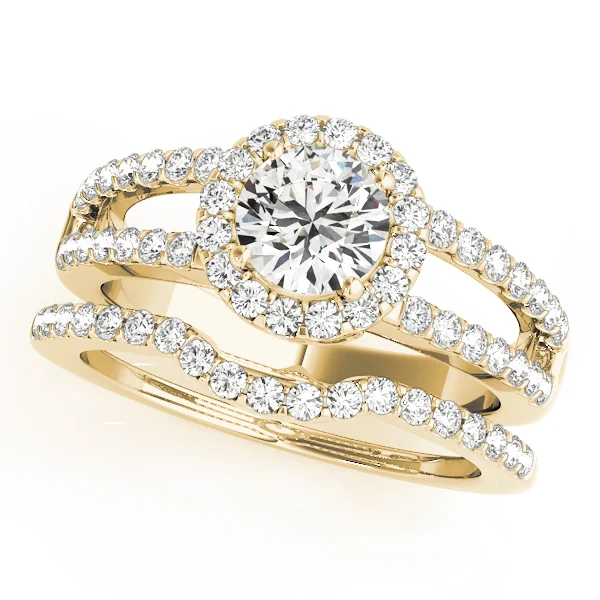 Double Row Split Shank Halo Engagement Ring - Image 6