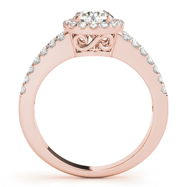Double Row Split Shank Halo Engagement Ring - Image 8