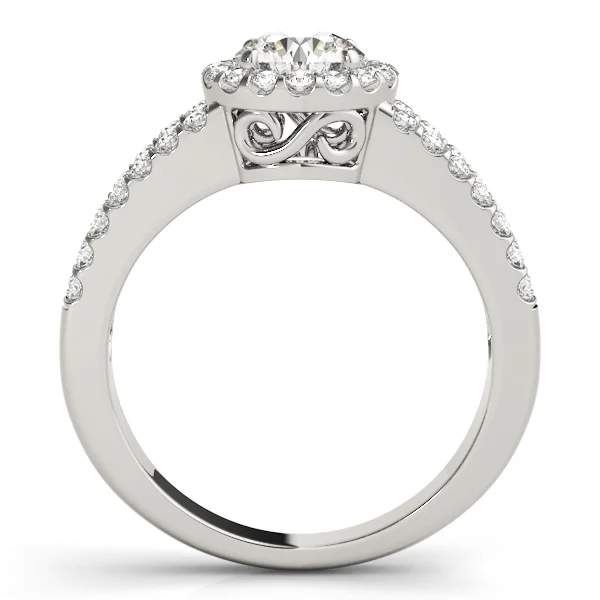 Double Row Split Shank Halo Engagement Ring - Image 2
