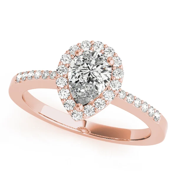 Single Row Accented Halo Engagement Ring - Image 9