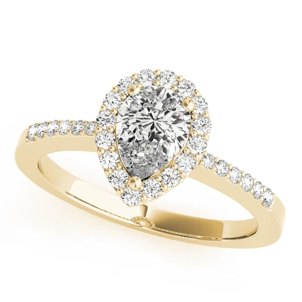 Single Row Accented Halo Engagement Ring - Image 5