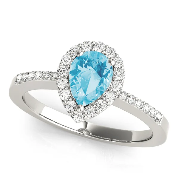 Single Row Accented Halo Engagement Ring - Image 13