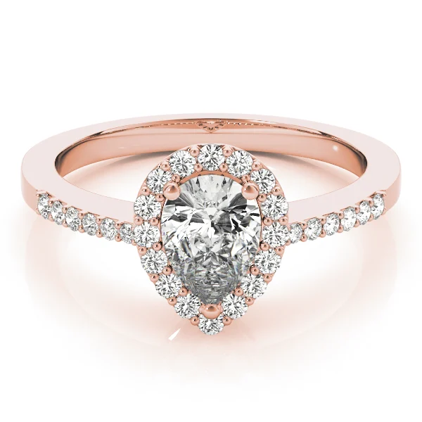 Single Row Accented Halo Engagement Ring - Image 11