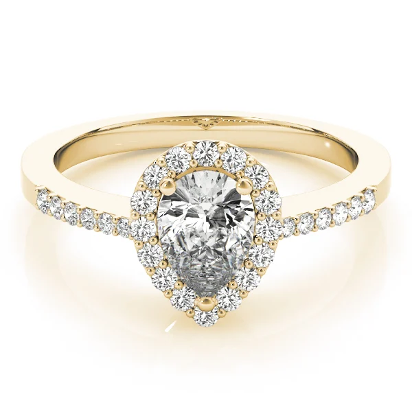 Single Row Accented Halo Engagement Ring - Image 7