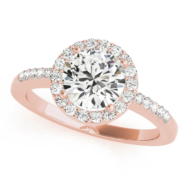 Single Row Halo Engagement Ring - Image 7
