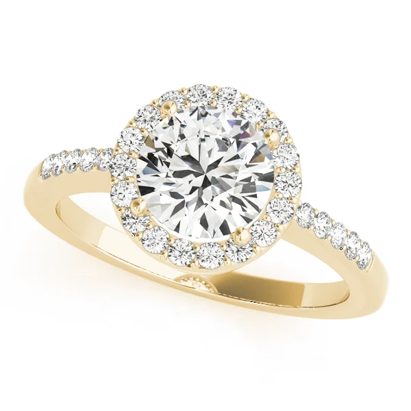 Single Row Halo Engagement Ring - Image 4