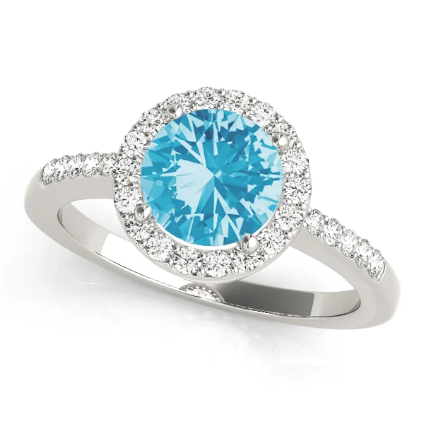 Single Row Halo Engagement Ring - Image 10