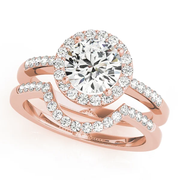 Single Row Halo Engagement Ring - Image 9