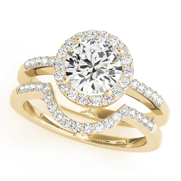 Single Row Halo Engagement Ring - Image 6