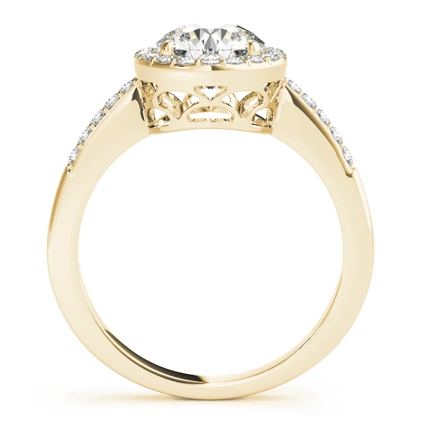 Single Row Halo Engagement Ring - Image 5
