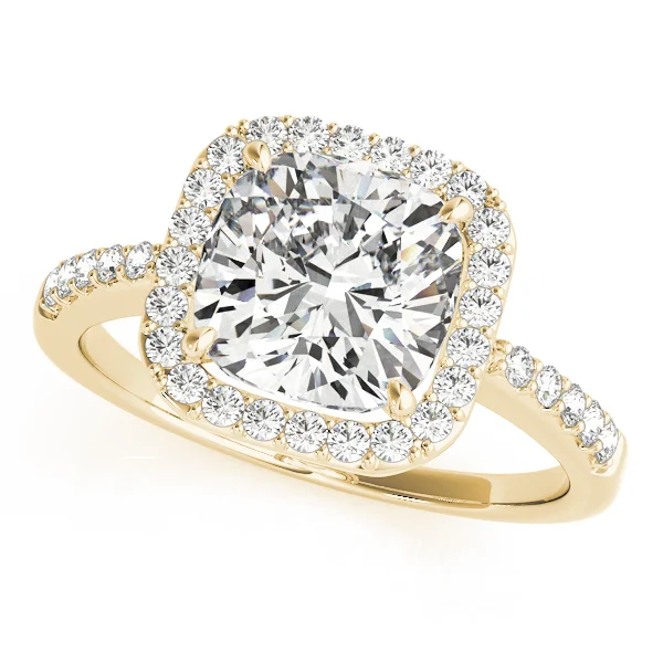 Single Row Halo Cushion Shape Engagement Rings - Image 4